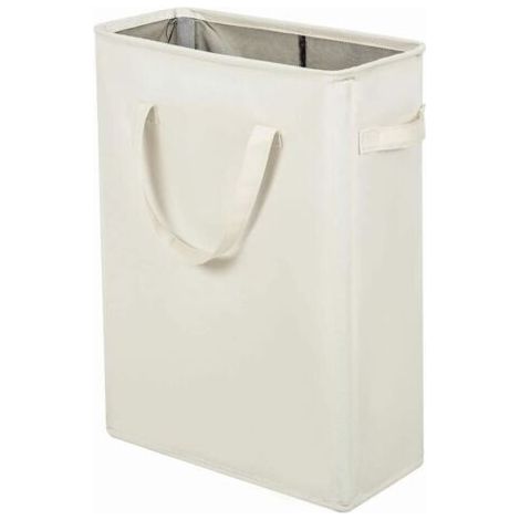 Panier à linge blanc cassé 15822 pouces 1 panier à linge étroit avec poignée panier à linge sale pliable buanderie (1/5)