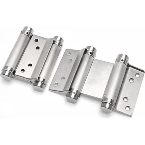 2 pcs charnière paumelle portes va-et-vient ressort double action acier inoxydable saloon western, 75 mm (Charge Jusqu'à 15kg) (1/4)