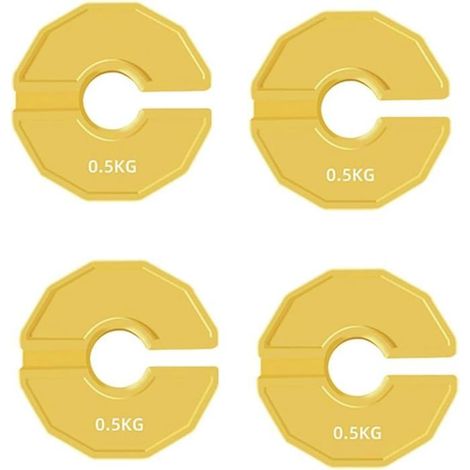 Disques de poids fractionnés Lot de 4 Caoutchouc jaune 0,5 kg Pour haltères et kettlebells (1/5)