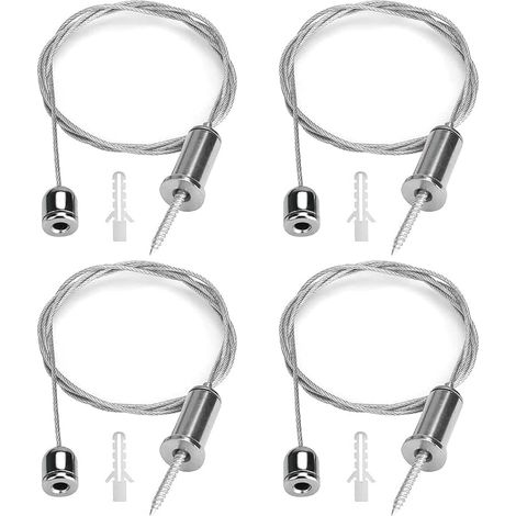 Set of 4 Stainless Steel Adjustable Ceiling Suspension Cable 1 m (1/5)