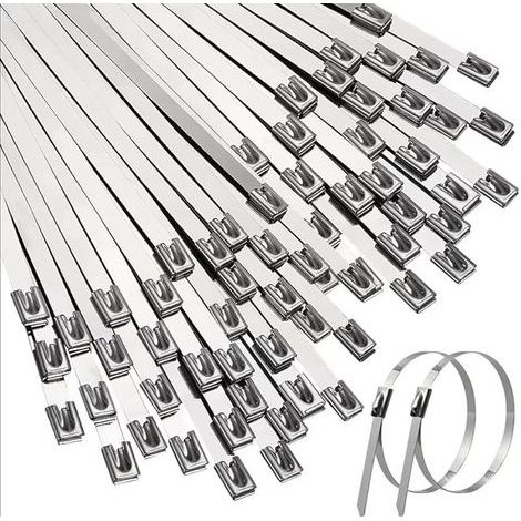 Collier de Serrage Métallique 150 x 4,6mm, 100 Pièces Serre Câble en Acier Inoxydable Argent Attaches de Câble Robustes - Zip Ties Metal - Résistance à la 120KG (1/5)