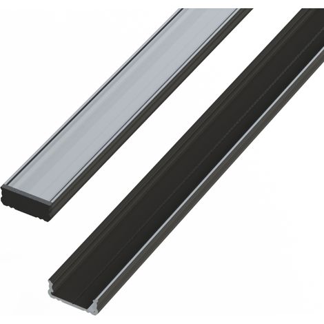 AL12-GLS1-AB-1000: Oberflächenprofil ALU anodisiert schwarz 6x16mm 1000mm OBERFLÄCHE anodisiert schwarz
