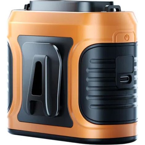 Ventilateur à clip portable avec clip de taille, double aération, flux d'air puissant, affichage numérique intelligent, rechargeable, orange (1/5)