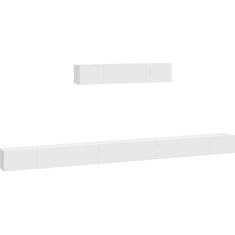 Conjunto de muebles mueble aparador TV televisión salón dormitorio salón 6 piezas blanco madera contrachapada 020025000