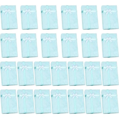 26 Pièces Boites de Cadeaux en Papier Carton, Boîtes Emballage Cadeau avec Nœud Ruban et Couvercles pour Noël, Anniversaire, Anniversaire, Mariage - Bleu