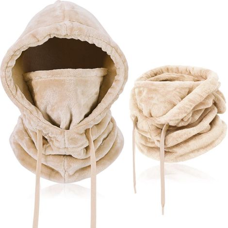 Plüsch Sturmhaube mit Nackenwärmer, winddicht & warm, für Damen & Herren (1/5)