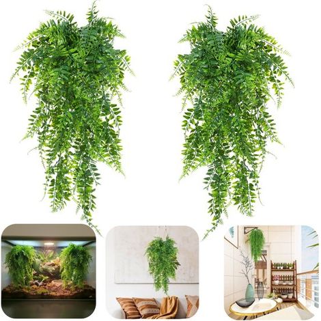 Plantes grimpantes artificielles lot de 2 - guirlandes 90 cm pour balcon et mur, vert (1/5)