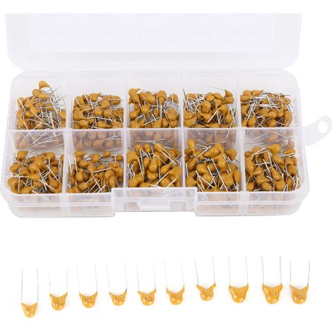 Kit de 500 Condensateurs Céramiques Multicouches 0,1µF-10µF Composants Électroniques Assortiment Fournitures (1/5)