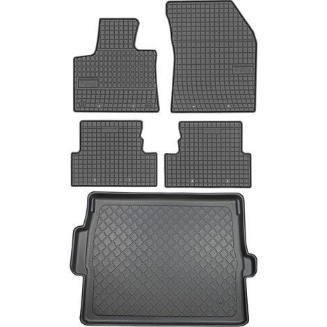 Ensemble de tapis de sol en caoutchouc pour Peugeot 3008 II SUV (à partir de novembre 2016) + tapis de coffre.