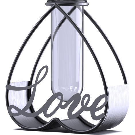 Décoration d'intérieur, vases à Fleurs avec Cadre en Fer, vases de Centre de Table en Verre pour Fleurs séchées et Fleurs artificielles, Vase à Fleurs géométriques en métal, vases Transparents (1/5)