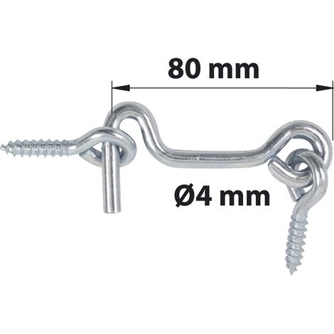Drahthaken Ø 4 x L 80mm mit Öse, AFBAT weiß verzinkt AFBAT