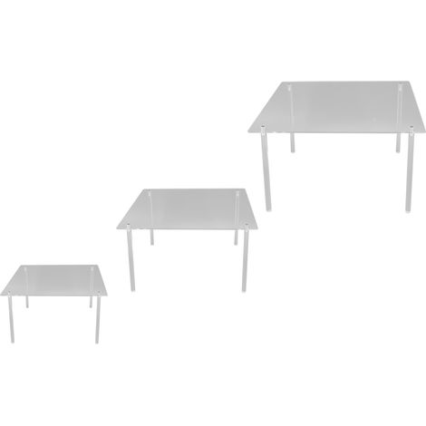 Support à Gâteaux en Acrylique Transparent 3 Pièces, Présentoir à Cupcakes pour Gâteau, Pizza, Dessert, Noël, Mariage, Anniversaire, Baby Shower, Goûter (1/5)