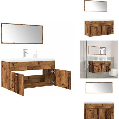 Ensemble de meubles salle de bain 3 pcs bois d'ingénierie - Ensemble De Meubles De Salle De Bain - Ensembles De Meubles De Salle De Bain - Armoire De Salle De Bain - Armoire De Rangement De Salle De B (1/5)