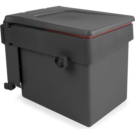 Emuca – Bac de tri sélectif 15 litres pour porte de meuble – Ouverture automatique – Plastique gris anthracite – Installation facile sur meubles 405mm (1/10)