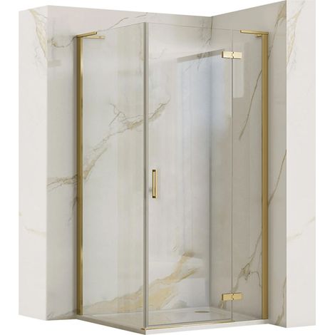 CABINA DOCCIA REA HUGO BRUSHED GOLD 90X90 (1/5)