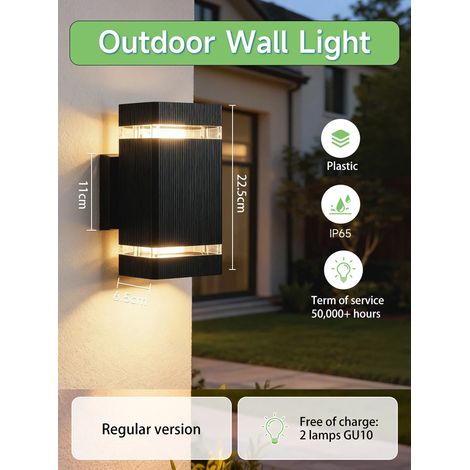 (Ampoule 5W offerte - Modèle standard à 1 couche) Appliques murales LED intelligentes d'extérieur, étanches, avec détecteur de mouvement, 85-265V, pour porche, jardin, garage. (1/5)