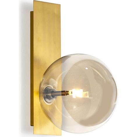 Wandleuchte 17X20X30 Bernsteinfarbenes Glas/goldenes Metall (1/2)