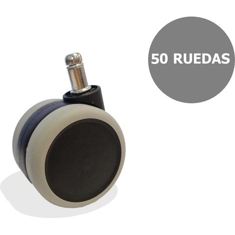 Kit de 50 ruedas engomadas de 65mm perno 11 mm