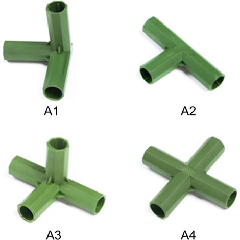Guardian 1102 Grüne Stütze für 11-mm-Pfähle  Set mit 12 robusten PP-Verbindern für Gartenrahmen, Lauben und Kletterpflanzen