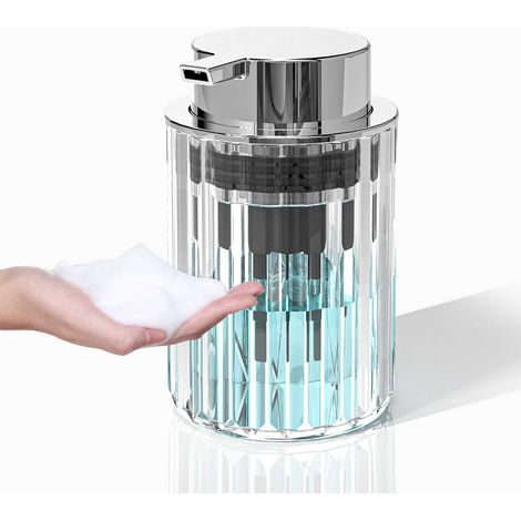 Schaumseifenspender  Spender für Flüssigseife und Handlotion (Bad und Küche)  Transparenter Seifenspender aus Kunststoff mit Schaumpumpe  Wiederverwendbar, geeignet für Flüssigseife, Shampoo und Dusch
