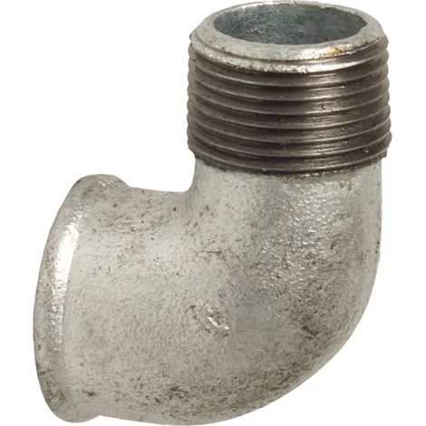 Codo de hierro fundido galvanizado de 90 grados, 1/4 de pulgada, GZ GW