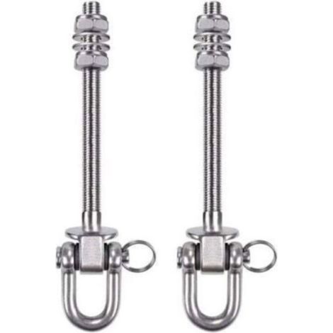 Crochet de Suspension - Acier Inoxydable SUS304 - Charge Maximale 300 kg - Longueur 21 cm - Filetage M10 - Lot de 2 (1/4)