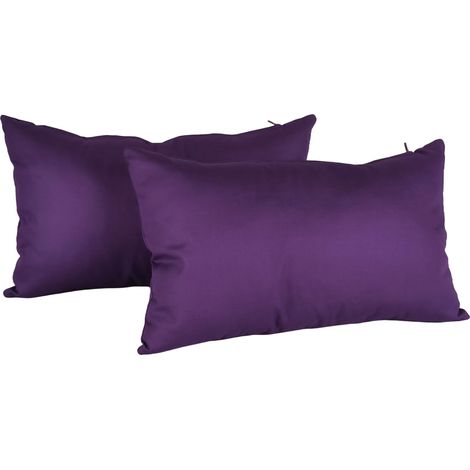 Housses de coussin 30 x 50 Violet Foncé - Lot de 2 Housses de coussin Décoratives pour Canapé et Lit Oreillers Décoratifs Tissu Résistant Coton et Polyester Fermeture Éclair Cachée (30 x 50 (1/5)