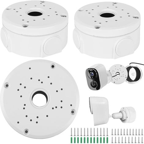 Lot de 3 boîtes étanches jonction pour caméra de surveillance Bullet, boîte en plastique ABS universelle, blanc (1/5)