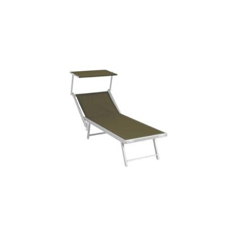 LETTINO POOL 186X61XH39CM CAFFE IN ALLUMINIO
