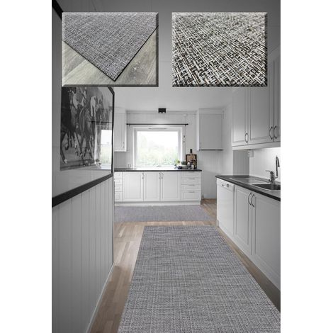 Tapis Vinyle tressé - Tapis Vinyle - 40 x 40 cm - Tapis extérieur - Tapis de Cuisine - Tapis Vinyle Cuisine - Tapis Salon - Tapis d'entrée, VINIL 039 40X40 (1/5)