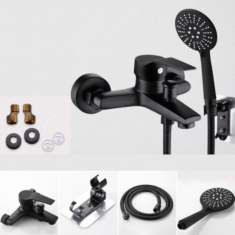 Bathtub Faucet with Hand Shower Black Wall Mount Bathroom Hand Shower 3 Modes 2Y3OK (1/5)