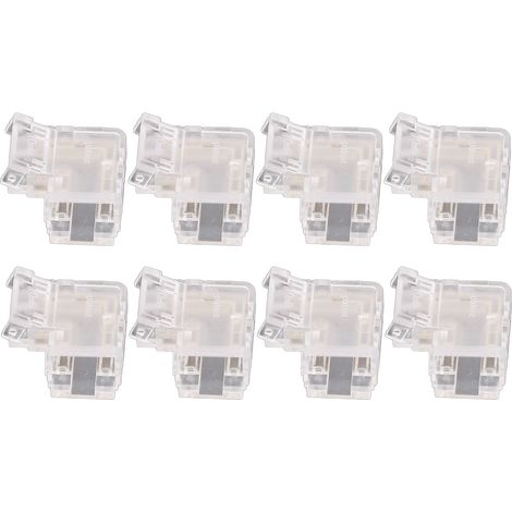 connecteurs en forme de L pour ruban LED, 4 broches, 10 mm, transparents, sans espace et sans soudure, adaptateurs pour LED COB