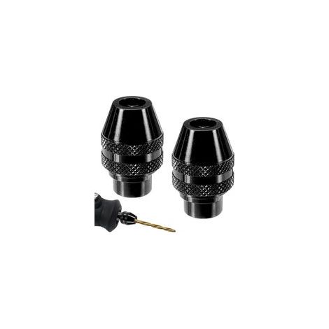 Lot de 2 Adaptateurs de Perceuse Mini Mandrin pour Outils SDS, Accessoires de Coupe Métal 1/32 à 1/8 Pouces, Compatible Dremel (1/4)