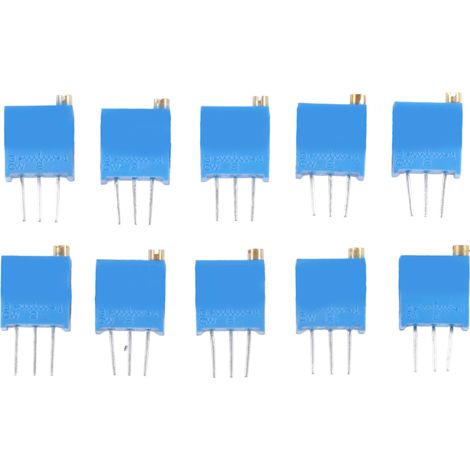 Lot de 50 variateurs rotatifs 3296W réglables 500 1K 2K 5K 10K 20K 50K 100K 200K 1M ohm résistance variable bleus avec boîte (1/5)