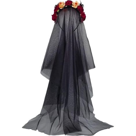 Serre-tête avec rose fantôme - Voile de mariée - Cosplay - Accessoires pour cheveux - Costume d'Halloween (1/5)