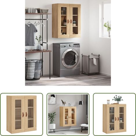 Holzschrank - Wandschrank Sonoma-Eiche 69,5x34x90 cm (1/5)