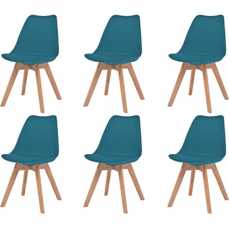 vidaXL Chaises à manger lot de 6 Turquoise Plastique (1/5)