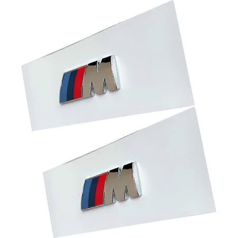 BMW M Frontflügel mit Schriftzug, Ersatzteil, 2 Stück. Sport-Schriftzugaufkleber, Logo (silber). (1/2)