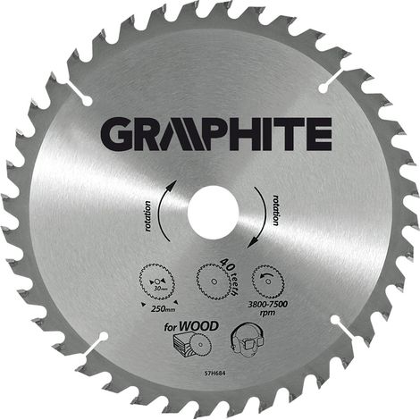 DISCO PER SEGA CIRCOLARE ø 185 mm - foro 30 mm  - GRAPHITE
