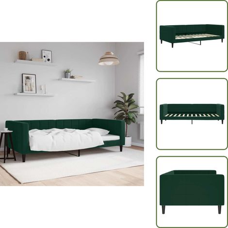 Sofá cama terciopelo - vidaXL Sofá cama sin colchón terciopelo verde oscuro 100x200 cm - Sofá cama moderno