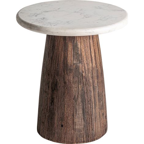 Table basse rustique marron finition vieillie en bois récupéré - Marron bois vieilli rustique (1/4)