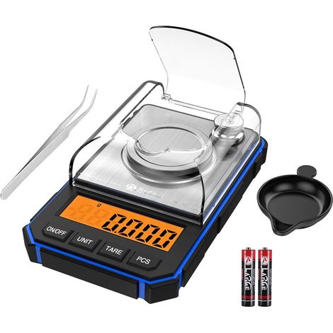 MIMOSON-Balance de précision, 50 g/0,001 g, balance numérique portable avec écran LCD et précision de 0,001 g. (1/5)
