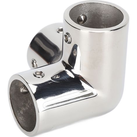 Raccord coude en T 3 voies acier inox 316 poli miroir pour rambarde bateau yacht 25mm 1pc (1/5)