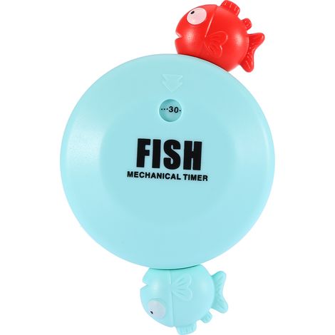 Minuteur mécanique à motif de poisson mignon pour la cuisine (bleu) (1/5)