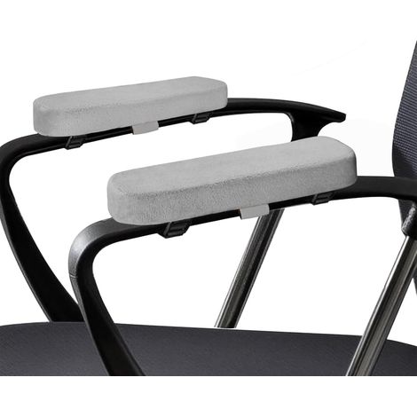2 Pièces Coussin Chaise Bureau, Ergonomique Accoudoir Chaise Bureau, Mousse à Mémoire de Forme Accoudoir Universel, Repose Main Repose Coude pour Bureau, Jeux, Ordinateur (Gris) (1/5)