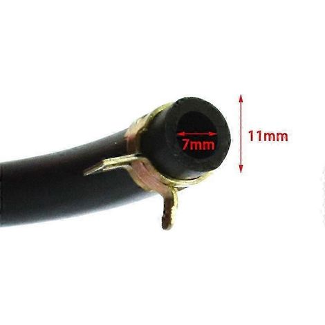 Tuyau d'essence de 1 mètre et 7 mm avec 10 colliers de serrage pour petits moteurs (moto, bateau, essence, diesel). (1/3)
