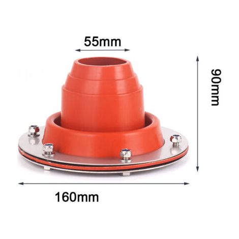 QORVA- Kit de cric de poêle pour tente, toit flexible, tube de toiture en métal en silicone, clignotant, résistance aux hautes températures, dispositif anti-brûlure, cheminée