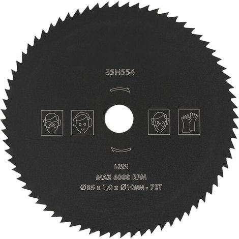 Jeffergarden Lame de scie circulaire en acier rapide 72 dents 85 mm x 10 mm, adaptée au bois et au métal