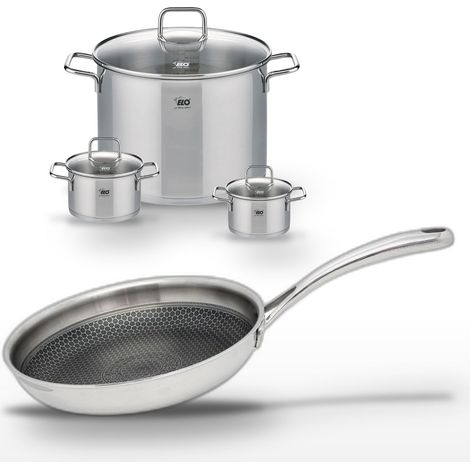 Lot de 3 Faitouts Elo Relief Evolution 12/14/26cm et Poêle 24cm (1/5)