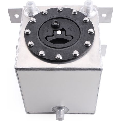 Auto-Modifikationsteile 1-Gallone 4L Zusatzkraftstofftank aus Aluminiumlegierung mit Kunststoffdeckel - silber (1/4)